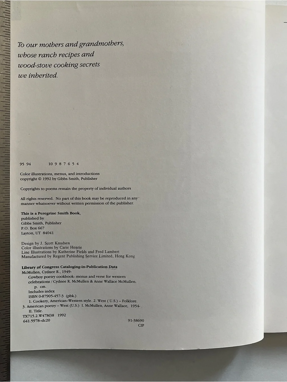 Cowboy Cookbook & poetry- Menus & Verse for Western Celebrations YUM